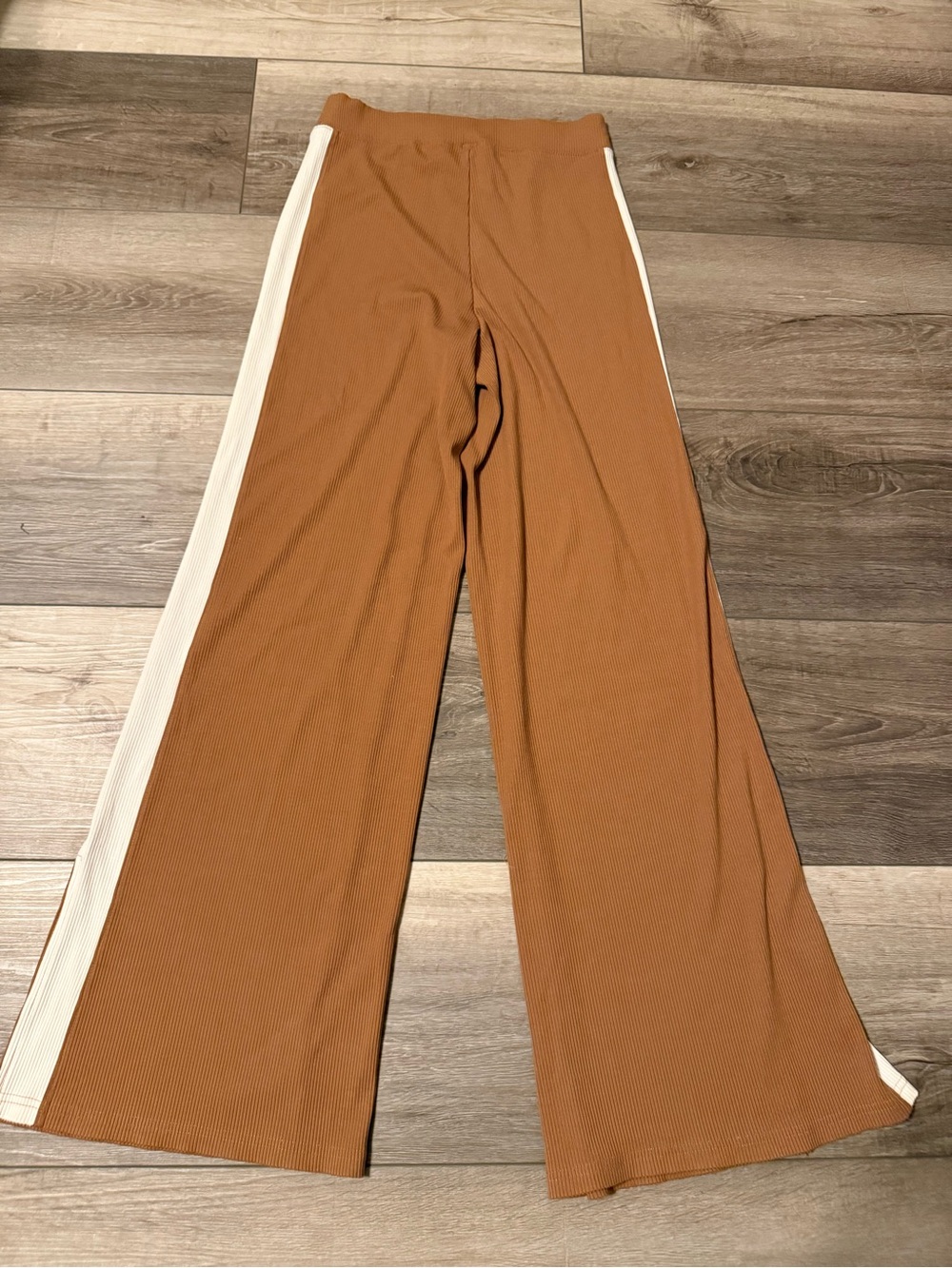 aerie Wide Leg Pants with Cream Side Stripes - Brown - Picture 4 of 8